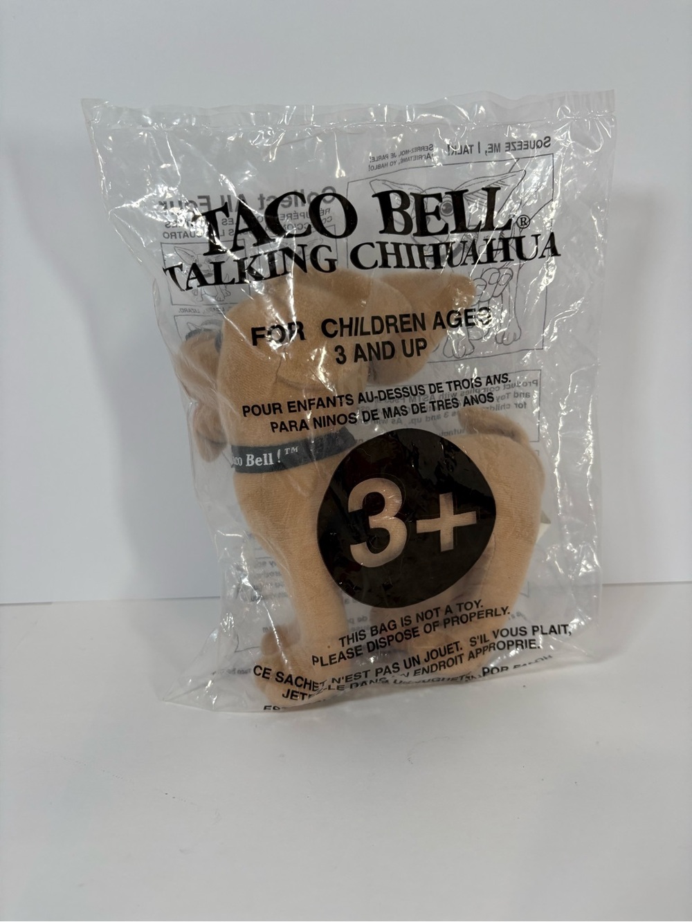 Vtg 1998 Taco Bell Chihuahua Talking Plush Sealed NIB Yo Quiero Taco Bell